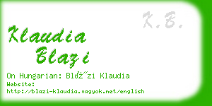 klaudia blazi business card